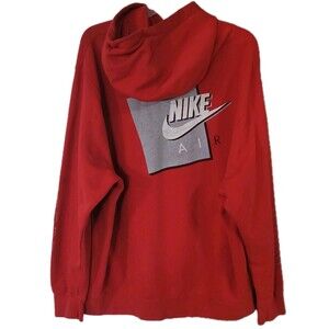 Vtg Nike Air Hoodie Mens 2XL Red Pullover Sweatshirt Y2K